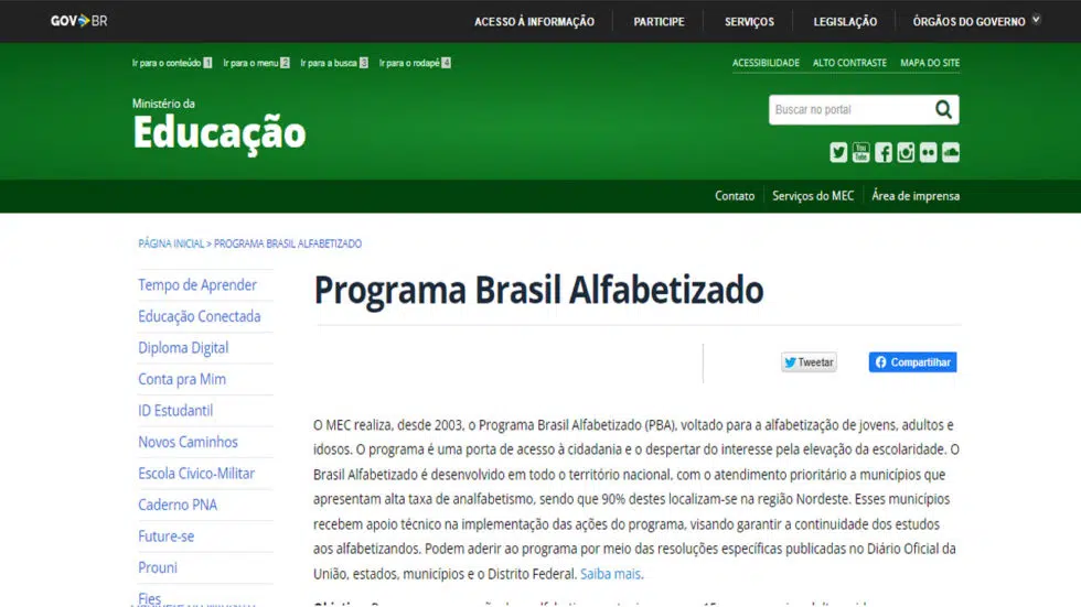 Programa Brasil Alfabetizado Thumb